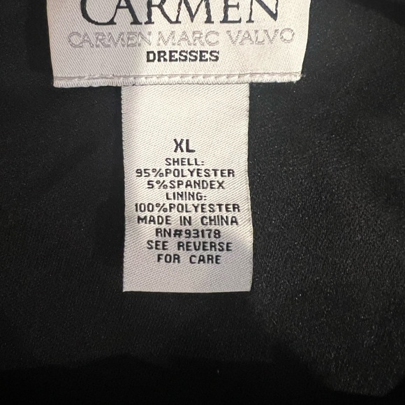 Carmen Marc Valvo Black and Rose Gold Studded Bodycon Dress - XL - Picture 6 of 7